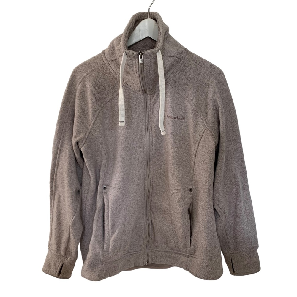 Avalanche Outdoor Full Zip Mock Neck Sweatshirt Women Size Large Tan
